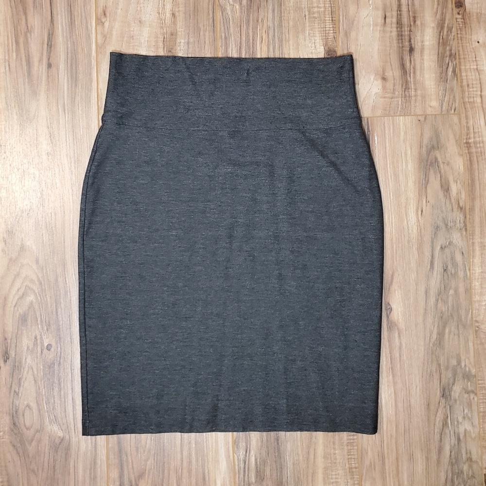 Eileen Fisher Charcoal Gray Stretch Pencil Skirt Small Office Siren Corpcore